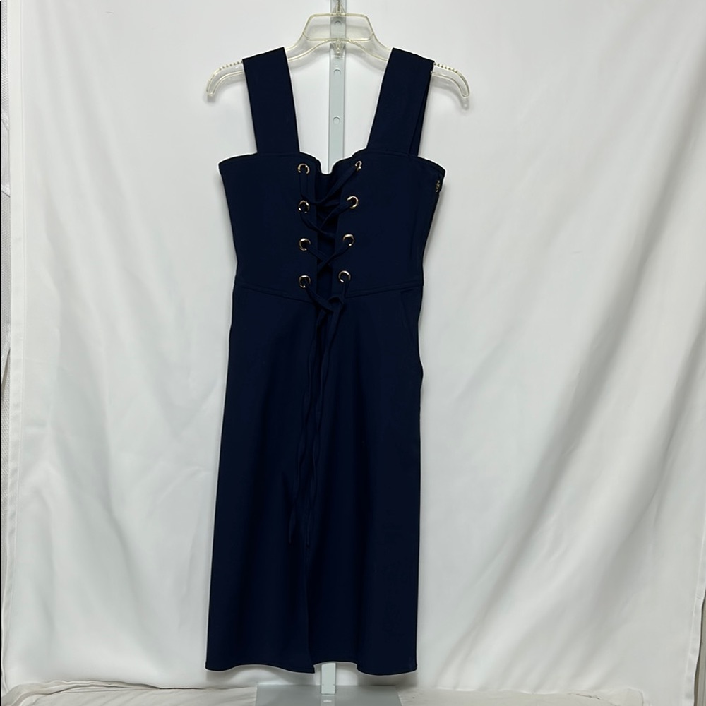 Gianni Bini Women’s Medium Navy Blue  Tie Front Sailor Style Designer Dress